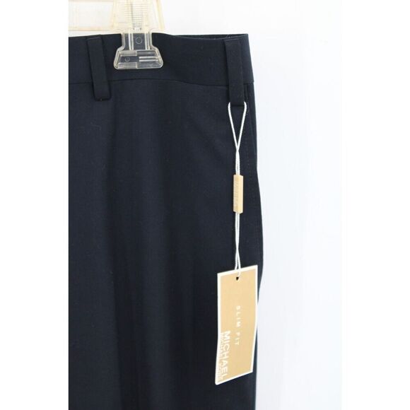 Michael Michael Kors Style MXONP Slim Fit Black Slacks Size 36/30 Nwt - Picture 3 of 10